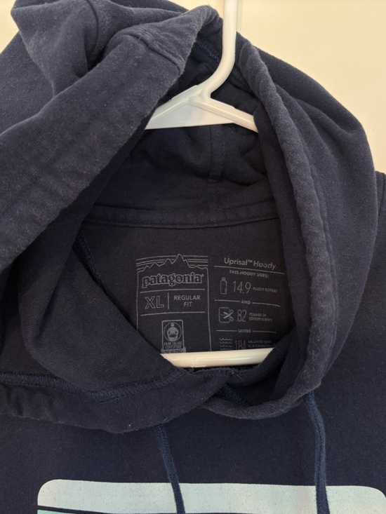 Patagonia #39584 Men's Line Logo Ridge Uprisal Hoody/Hoodie Sweatshirt XL Blue - Picture 3 of 9